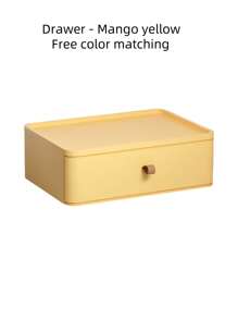 1 pieza Organizador de escritorio multifuncional, organizador de cajones, caja de almacenamiento para maquillaje y joyas, material de PP duradero, adecuado para oficina, hogar, tocador, baño, dormitorio, sala de estar, almacenamiento de papelería. Cajones a prueba de polvo, apilables, múltiples colores disponibles