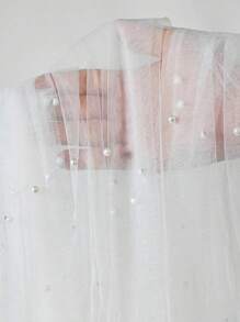 2pcs 39in White Pearl Tulle Cloth, Suitable For Wedding Arches, Dining Table Centers, Chair Sashes, Table Covers, Bridal Shower, Theme Parties, Event Backdrops, Floral Wrapping, Outdoor Garden Decor