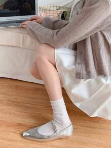 1/3/6 Pairs Women Solid Color Floral Breathable Thin Ankle Socks, Comfortable & Versatile For Summer - Multicolor - View 5