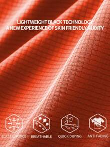 2 件黑色和橙色圆领跑步 T 恤，90 克专业运动面料，夏季运动短袖上衣