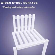 2025-NEW LFIEVO Wall-Mounted Stool Optional Seat Height 35cm42cm The Invisible, Foldable Solid Wood Stool Saves Space And Has A Maximum Load Capacity Of 300 Kg White Wood Color - 影像顏色 - 查看 5