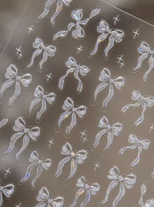 1pc 5D Glossy Jelly Bow Nail Art Sticker, Self-Adhesive Nail Sticker, DIY Nail Design Sticker, Nail Decoration Sticker Nails Nail Supplies - Multicolor - View 3