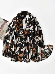 1pc Women Spring Fashion Heart Print Headscarf, Stylish Minimalist, Casual Versatile Hijab, Suitable For Daily Outfit - Multicolor - View 11