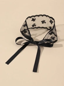 Baby Mesh Headband, Adjustable Size, Non-Damage Hair Accessory Love Valentine - Black - View 6