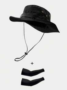 2pcs/Set Unisex Drawstring Breathable Bucket Hat, Suitable For Spring/Summer Couples Outdoor Camping, Sunshade, Hiking, Travel - Multicolor - View 3