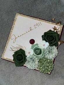 5 件毕业帽装饰，毕业装饰，闪光 DIY 毕业帽贴纸，带粘性背衬，用于 DIY 毕业帽装饰，祝贺毕业派对用品，毕业工艺品 DIY 剪贴簿用品，毕业派对礼物