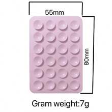 24 pièces Tapis de ventouse en silicone unilatéral minimaliste, support de téléphone portable amovible antidérapant (convient aux surfaces lisses en verre, carrelage céramique et autres, nettoyer la surface du produit avant utilisation pour une durée d'utilisation plus longue) - Bleu azur - Voir 3