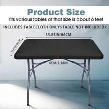 Square Black Elastic Polyester Tablecloth, Stretchy Square Table Cover Suitable For Weddings, Bridal Showers, Birthdays And General Events, Perfect For Picnics, Camping, Outdoor Cafes, Traveling, BBQs And Parties