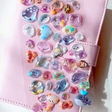 1pc 3D Cartoon Animal Waterproof Transparent Crystal Decorative Sticker, Can Decorate Stationery, DIY Phone Cases, Laptops,School Supplies,Back To School