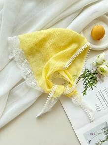 1 件蕾丝花头巾三角围巾头带时尚高端感觉多功能头饰适合在海滩拍照 - 彩色 - 查看 14