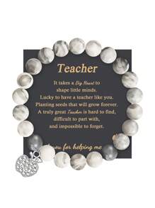 1PC Valentine's Day Gift For Teacher Apple Bracelet, Mother's Day Gift For Teacher, Christmas Gift For Teacher Apple Bracelet, Teacher's Day Gift For Teacher, Thanks Gift For Teacher, Mom, Mother, Mother's Day, Gift