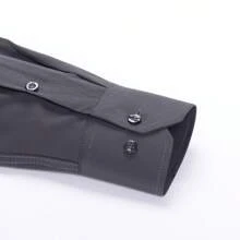 Rand paul Men's Long Sleeve Dress Shirt Good Quality Slim Fit Microelasticity - 深灰色 - 查看 3