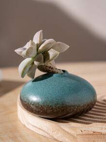 1pc Ceramic Vase Decor, Suitable For Living Room Floral Arrangement, Hotel Lobby Decoration, TV Stand, Bookshelf Flower Holder, Dining Table Centerpiece, Office Fresh Flower Display, Retro Dry Flower Vase