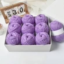 24/12/6/1 件 50g 套装彩色纱球，手工 DIY 针织，粘贴绘画，涤纶纱，手工编织钩包，帽子，围巾线，8/4 股储物篮，手工编织中粗纱适用于各种针织产品，适用于彩色艺术和 DIY 工艺品 - 彩色 - 查看 30
