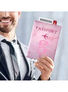 1 Piece Customized Name PU Passport Holder, Credit Card Holder, ID Wallet, Travel Accessories, Wedding Gift, Multi-Function Protector For Important Travel Documents Protection During Airplane Cross-Border Travel, Passport Cover, Passport Holder, Passport Wallet, Holiday Back To School Passport Bag, Essential Travel Accessories For Men And Women - one-size - View 5