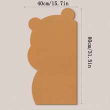 1pc 80cm X 40cm Felt Board With Cute Bear Design, Felt Wall Decor, Creative Photo Display Board, Soft Cork Board For Living Room, Office, No-Drill Sticky Design Board (Comes With Push Pins),School Supplies,Back To School