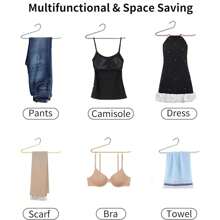 20 pièces Cintres ouverts pour pantalons/pantalons, cintres métalliques recouverts de caoutchouc antidérapants pour jupes/pantalons, râtelier à vêtements