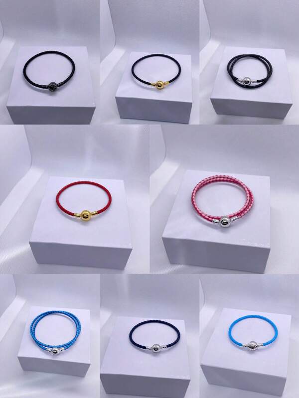 1 pièce Bracelet  rond à boucle de charme de haute qualité pour femmes, convient pour le port quotidien, compatible avec les perles de charme, cadeau parfait pour Noël et la Saint-Valentin