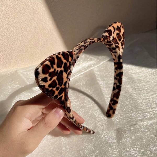 Cute Kawaii Sweet Leopard Print Cat Ear Hair Hoop
