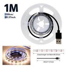1pc, 1m/2m/3 Meters/5m/10m Portable Touch Control, Button Control, Cool White/Warm White LED Strip Light, USB Powered, LED Light Bar For TV Backlight, Home Room, Living Room Decoration - White - View 19