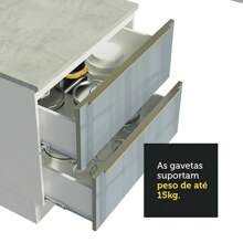 Gabinete Bajo Cocina Madesa Lux 120cm Sin Encimera BG Mueble de Cocina Moderno con Almacenamiento para Utensilios y Electrodomésticos - Blanco y Gris - Ver 8