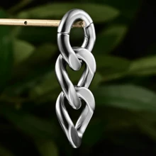 1入組6mm新款鏈子式耳重負重釘擴張器不銹鋼針穿耳環女男時尚珠寶禮物 - chains - 查看 15