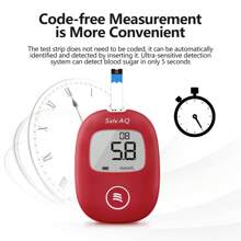Sinocare 100 tiras reactivas para prueba de glucosa en sangre (sin monitor) para AQ Smart/Voice
