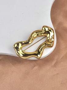 1 Peça Broche Fashion de Design Geométrico Oco de Alta Qualidade com Acabamento Brilhante, Acessório Versátil para Mulheres
