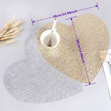 1/4/6/8/12 件空心铝箔 PVC 餐垫、PVC 餐桌垫 - 防滑耐热家居厨房装饰桌垫派对装饰餐具垫 - 彩色 - 查看 4