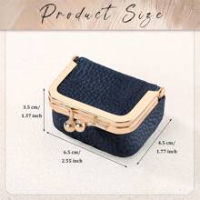 Mini Porta-Joias em Couro: Porta-moedas portátil em couro genuíno com inspiração vintage, organizador de joias com fecho de encaixe para anéis, brincos e colares. Carteira mini elegante em couro PU para mulheres, perfeita para presentes de Natal, acessórios de viagem e uso diário. Ideal para organizar sua coleção de joias preciosas com praticidade.