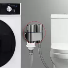 Stainless Steel Bathroom Companion Set: Dual-Use Faucet, Boosting Spray Gun & Support With Telescopic Pipe - No Electricity Needed