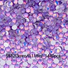 Cristales de ópalo de la serie cristalina - Gemas con piedras de imitación de 2-6.5 mm (0.0787-0.256") para pegar en ropa, decoración del hogar, arte de uñas, regalos de boda, aniversario y manualidades - 1440/288 piezas (Azul zafiro/Verde esmeralda/Amarillo ocaso/Magenta/Rosa intenso)