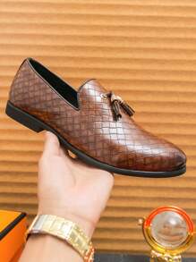 Men's Pointed Toe Formal Leather Dress Shoes, British Style - Multicolor - View 10