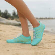 女士舒适水鞋 - 透气、快干、防滑、轻便 - 非常适合室内健身、涉水、溪流、海滩、泳池、瑜伽和水中有氧运动 - 藍 - 查看 6