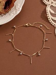 1pc Summer Daisy Flower Anklet For Women Bohemia Ankle On The Leg Bracelet Beach Jewelry Travel Gift - Gold - View 4