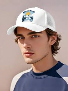 1 pieza Gorra de béisbol unisex, nuevo sombrero de moda, diseño de malla transpirable, cómoda gorra casual para deportes al aire libre de uso diario