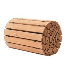 Wooden Garden Path, 8' X 17' - 16' Long X 17' Wide, Non-Slip Curved Garden Walkway/Non-Slip Straight Garden Walkway, Rolled Up Cedar Outdoor Walkway Path With Wire Rope Connection, Decorative Lawn Paving Stones For Backyard Boardwalk Wedding Party - 12 Feet X 17 Inches, Straight - View 8