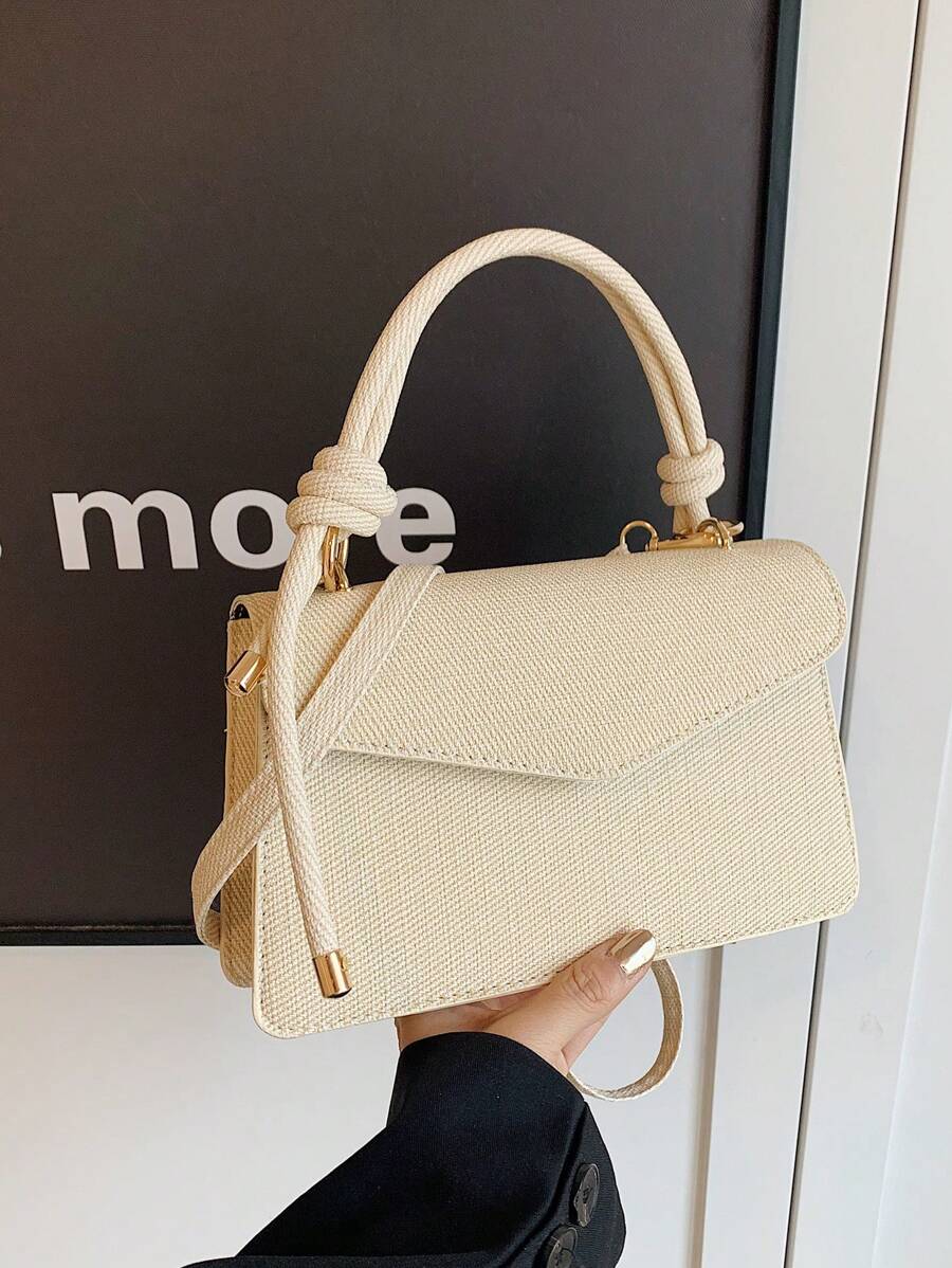 New White Vintage Woven Pattern Handbag, Ladies Shoulder Bag And Crossbody Bag 3-In-1, Best Mother's Day Gifts Women - White - View 1