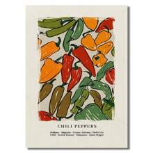 1pc Modern Japanese Hot Chilli Pepper Wall Art Canvas Painting Nordic Posters And Prints Drink Wine Pictures For Kitchen Home Decoration No Frame