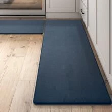 Kitchen Floor Mats Set Of 2 Cushioned Anti-Fatigue, Waterproof Memory Foam Runner Rug Non-Slip For Sink Front, Laundry, Standing Desk - Màu xanh lam - Xem 2