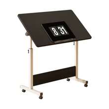 Adjustable Height Standing Desk, Foldable Standing Desk Mobile Stand Up Desk With Wheels Small Rolling Laptop Stand Portable Computer Workstations For Small Spaces And Home Offices - 黑色 - 查看 2
