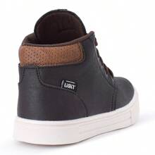 CALCADOS LGHT LIGHT Tenis Botinha Infantil Meninos Casual Cano Alto Confortavel + Mochila Chinelo Oculos Relogio - Café - Visão 3