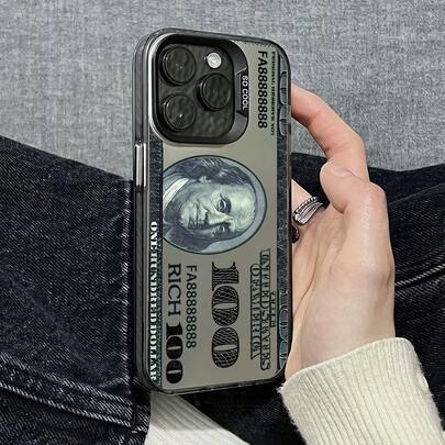 1 Ốp điện thoại mới họa tiết tờ 100 đô la, tương thích với điện thoại Apple 16 15 14 13 12 11Pro Max, Apple XS XR X 8 7 Plus/Galaxy A06/A16/A26/A36/A56/S25Ultra, Ốp điện thoại màu đen sáng tạo dành cho bé trai, quà tặng sinh nhật, Giáng sinh, Halloween, quà tặng bạn trai, quà tặng bố, gia đình, bạn bè, chống nước, chống sốc, chống rơi, chống trầy xước, phiên bản quốc tế, không phải phiên bản nội địa.
