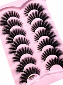 7 pares de pestañas postizas de gato Mink 2025, pestañas postizas naturales 3D Mink suaves y esponjosas, extensiones de pestañas espesas y difuminadas