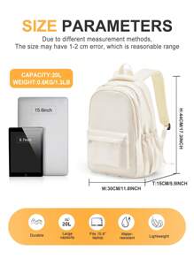 Large Capacity Laptop Backpack Fit 15.6Inch Laptop/Tablet, School Backpack Bookbag With Mulit Pockets, Water-Repellent Travel Bag, Lightweight Computer Backpack, Clean Design Backpack For Boy Girl, Sleek For Travel, Business Casual Or College, Gift For Boys & Girls
