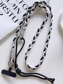 全新时尚三股编织防丢失户外登山吊带，配有可调节扣环 + 垫，彩色手机挂绳