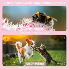 Nicamery 2025 New 44MP 1080P Digital Camera, 16x Zoom, 32GB SD Card, 2 Batteries, Compact Travel Camera Suitable For Photography, Digital Point-And-Shoot And Filming, Great Gift For Teens & Seniors