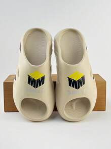 Women's Summer Coconut Slippers, Breathable Casual Sandals, Strap Lightweight Soft-Sole Outdoor Beach Flip Flops, EVA Cloud Wave Sports Slides - Beige - View 2