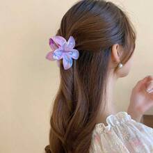 12pcs/Pack Big Size 3.14 Inch Dopamine Tie-Dye Daisy Flower Hair Clips, Sweet Floral Crown Barrettes For Ponytail/Bun