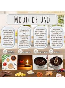 Fondue Set Kit Individual Mug Ceramic Non-Stick Chocolate Cheese Romantic Couple With Candles - Multicolor - View 4